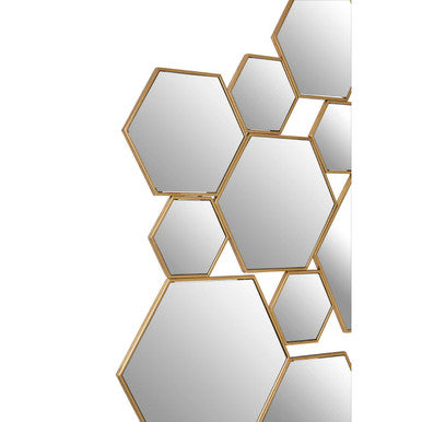 Rio wall mirror set featuring gold-framed hexagonal wall mirror perfect for stylish home decor