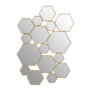 Rio wall mirror gold wall mirror set with hexagonal gold frames perfect for stylish wall mirror decor