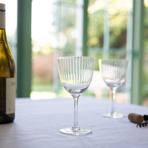 Crystal Wine Glasses with Ripple Design