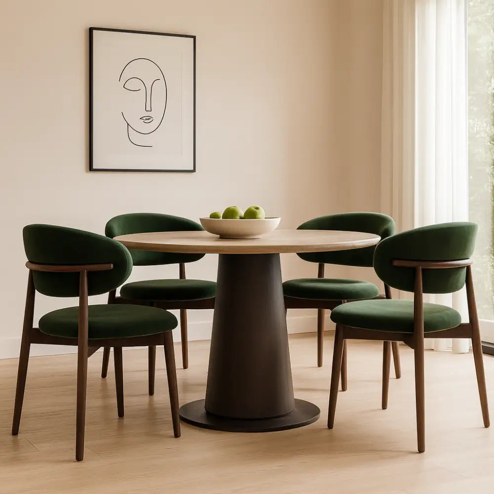 Risa Chair - Dark Green / Dark Oak / Singular - Chair