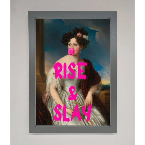 Rise And Slay Framed Wall Art - A3 (29.7 x 42 cm) / Dark Grey - Framed Print