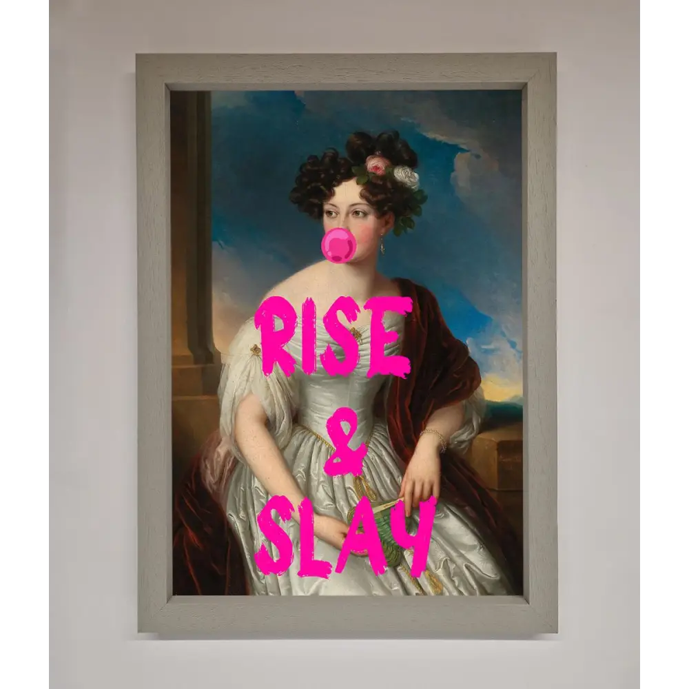 Rise And Slay Framed Wall Art - A3 (29.7 x 42 cm) / Grey - Framed Print