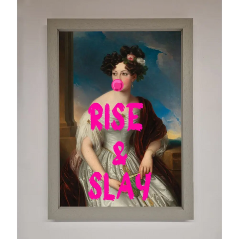 Rise And Slay Framed Wall Art - A3 (29.7 x 42 cm) / Grey - Framed Print