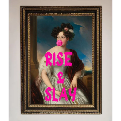 Rise And Slay Framed Wall Art - A3 (29.7 x 42 cm) / Ornate Gold Black - Framed Print