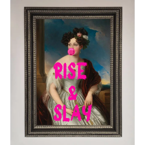 Rise And Slay Framed Wall Art - A3 (29.7 x 42 cm) / Ornate Silver Black - Framed Print