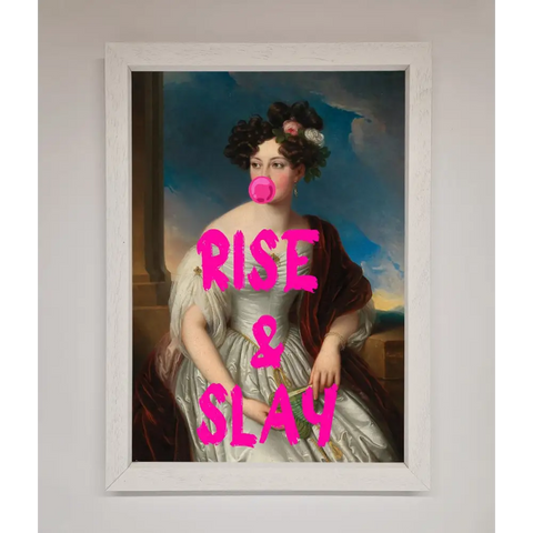 Rise And Slay Framed Wall Art - A3 (29.7 x 42 cm) / White - Framed Print