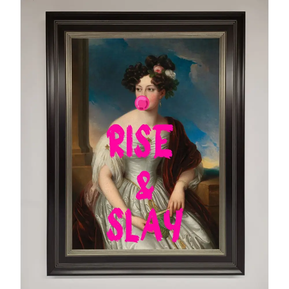 Rise And Slay Framed Wall Art - B0 (100 x 141 cm) / Black Silver - Framed Print