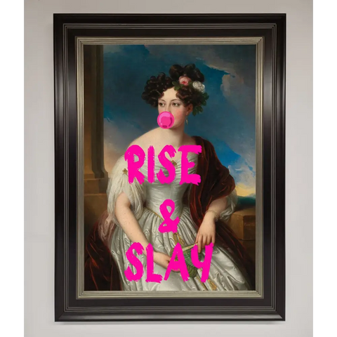 Rise And Slay Framed Wall Art - B0 (100 x 141 cm) / Black Silver - Framed Print