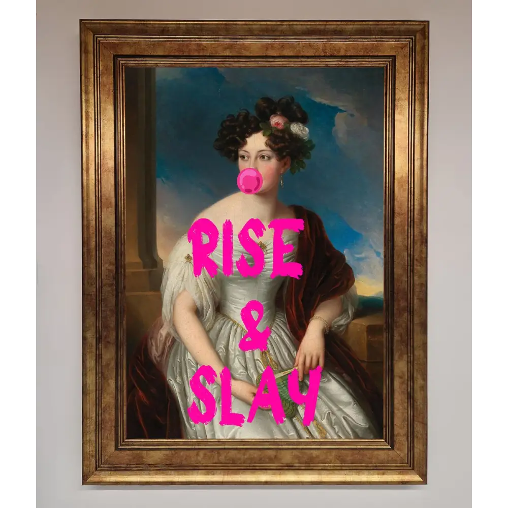 Rise And Slay Framed Wall Art - B0 (100 x 141 cm) / Bronze - Framed Print