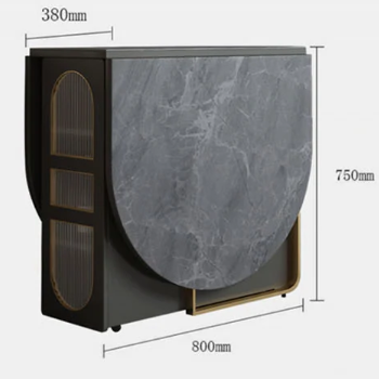 Modern black and gold marble sideboard with curved design complementing ritconcept classical dining table set