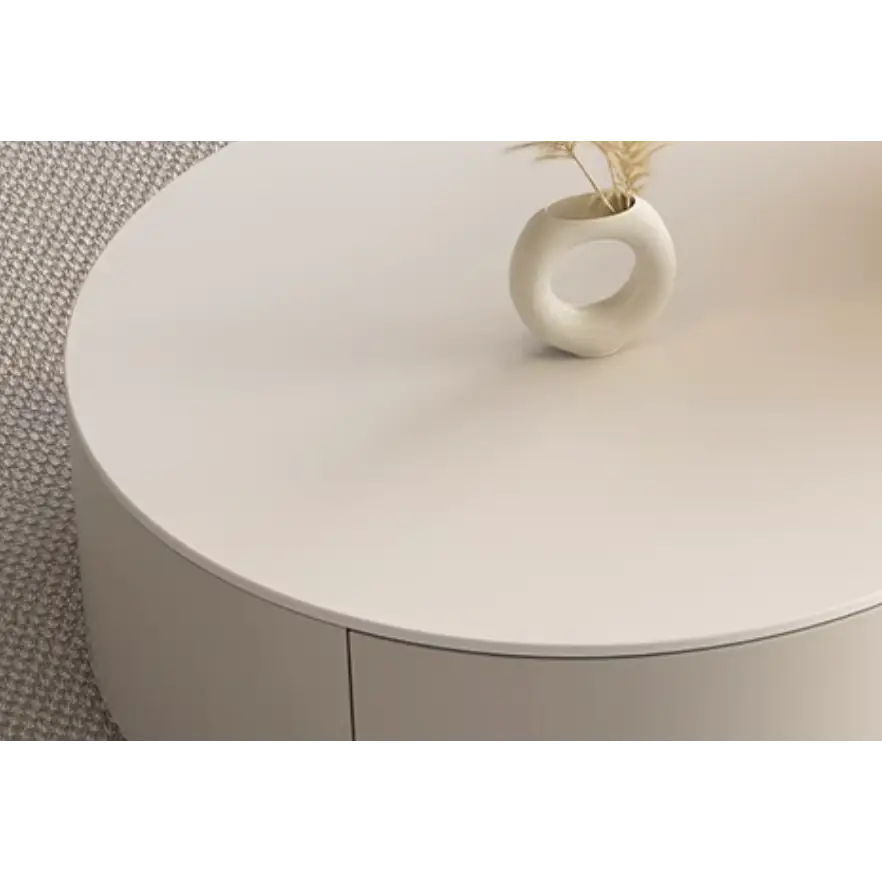 Riviera Round Nesting Coffee Table Set With Seat Pad, White｜ DC Concept