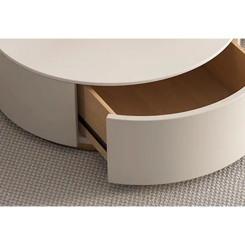 Riviera Round Nesting Coffee Table Set With Seat Pad, White｜ DC Concept