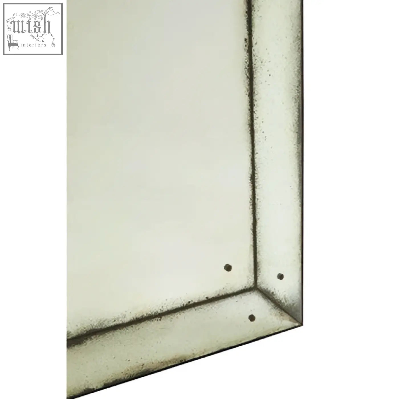 Silver-framed large panelled wall mirror with distressed vintage finish perfect for stylish panelled wall decor