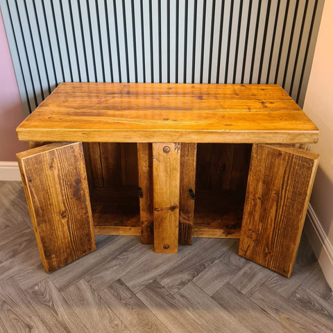 Fish Tank Stand - Redwood Aquarium Unit with Storage