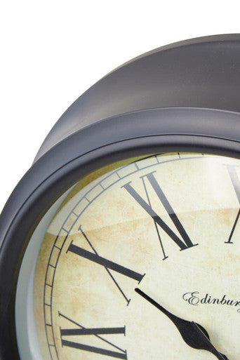 Robello black lined rim wall clock with black frame cream face and vintage roman numerals for stylish timekeeping