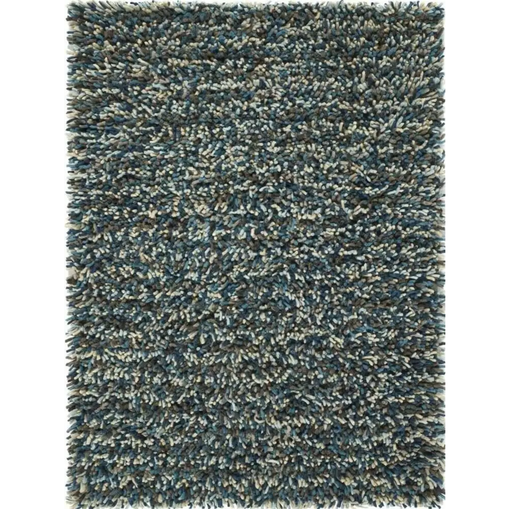 Rocks Blue Shaggy Pile Wool Rug - 80X150 cm - Rugs