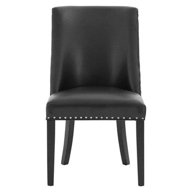 Rodeo black leather effect dining chair with studded detailing and comfortable cushioned seat for stylish dining rooms