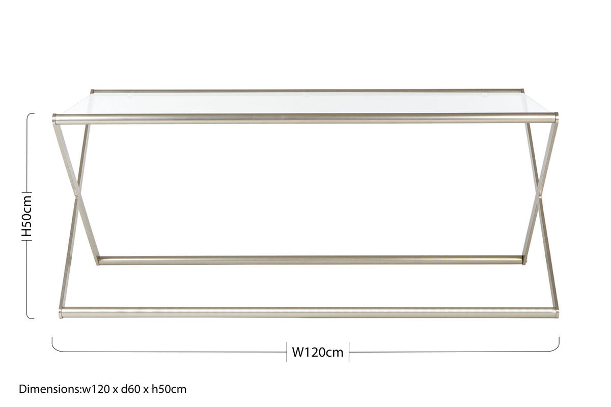 Modern white glass roma coffee table with sleek minimalist design and polished chrome rectangular coffee table frame