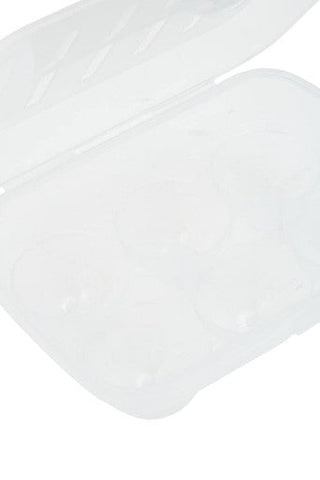 Transparent plastic egg box romm six egg box with six-egg compartments and a fitted cover for safe storage