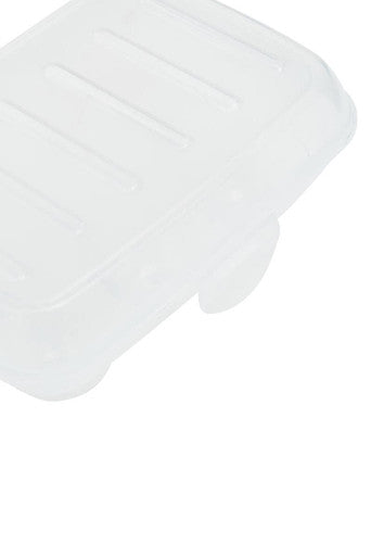 Transparent silicone soap dish with smooth textured surface and rounded edges for romm six egg box fitted cover