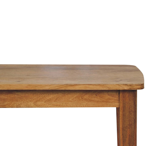 Rope coffee table with light brown solid wood top featuring smooth natural grain finish and rounded edges