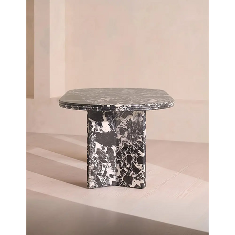 Rosaline Black Marble Dining Table Oval - dining table