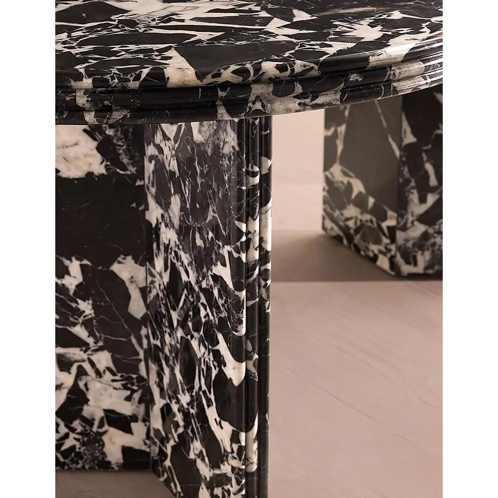 Rosaline Black Marble Dining Table Oval - dining table