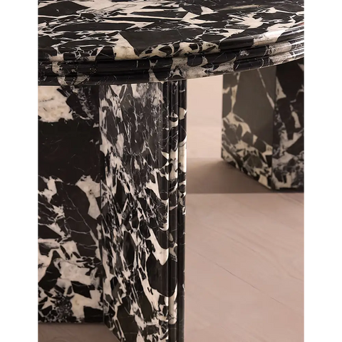 Rosaline Black Marble Dining Table Oval - dining table