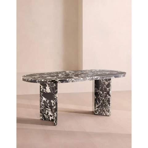 Rosaline Black Marble Dining Table Oval - dining table