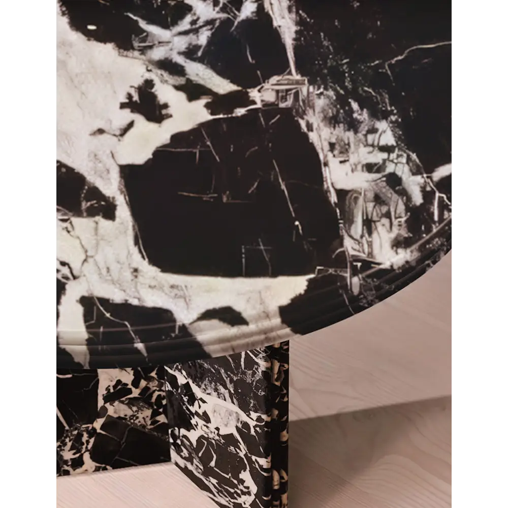 Rosaline Black Marble Dining Table Oval - dining table