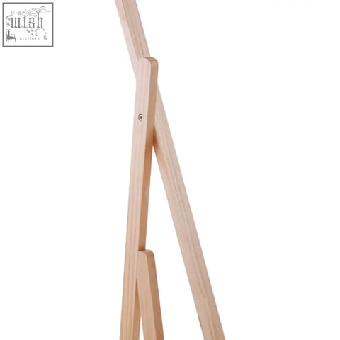 Light-colored wooden easel rostok mirror stand with contemporary design and large drawer for standing mirror use