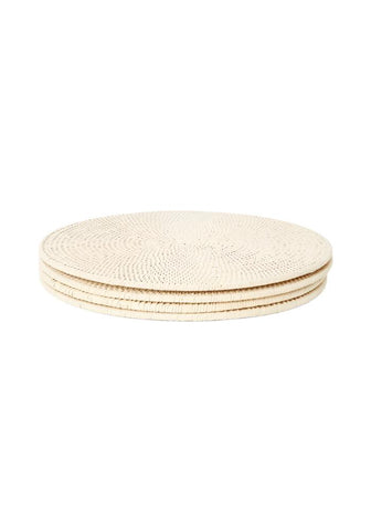 Round & Round Rattan Placemat Sand Colour - Set of 4