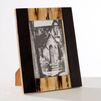 Rova 5 x 7 photo frame with black and wood-grain frame featuring a rustic natural finish perfect for displaying photos
