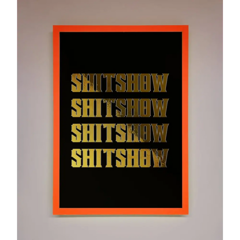 Rude Quote Foil Print - A3 (29.7 x 42 cm) / Neon Orange - Framed Print