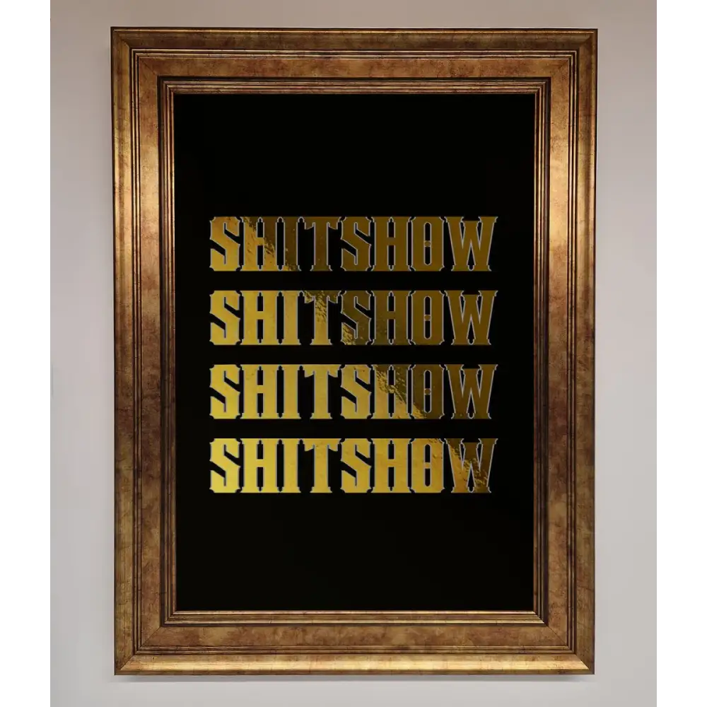 Rude Quote Foil Print - B0 (100 x 141 cm) / Bronze - Framed Print