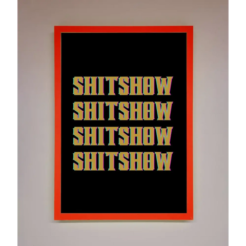 Rude quote Framed Print - B0 (100 x 141 cm) / Neon Red - Framed Print