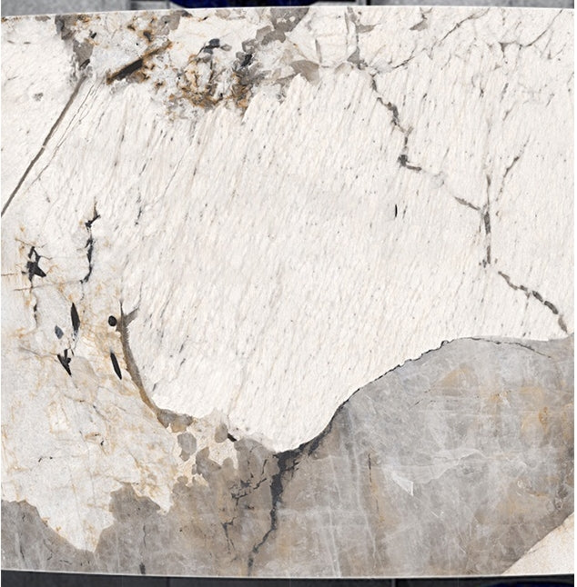 White marble rupert dining table slab with intricate gray veining and natural stone texture for stylish dining