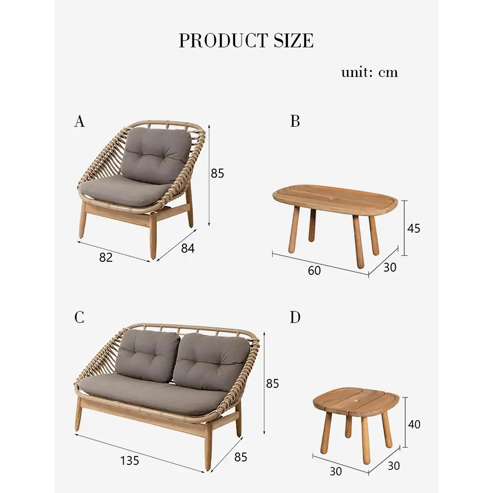 Rustam Modern Outdoor Patio Set Outdoor Sofa Set