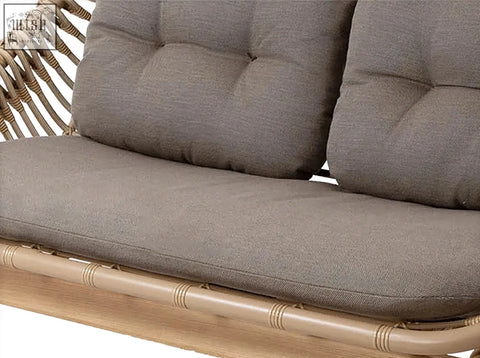 Gray tufted cushion set for rustam modern outdoor rattan corner sofa swing chair perfect for patio seating with low shipping cost