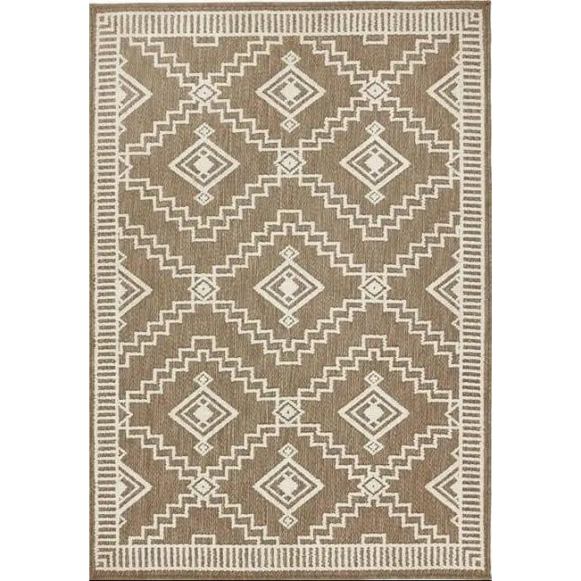 Rustic Rug Diamond Design - 120X170 cm / Brown - Rugs