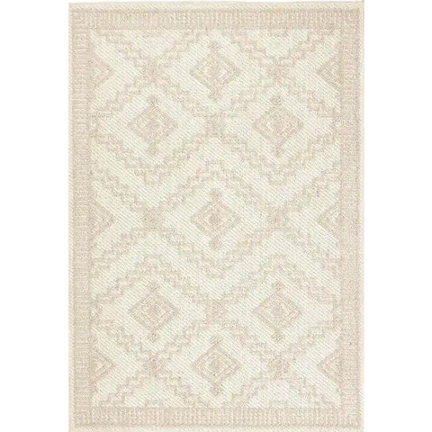 Rustic Rug Diamond Design - 120X170 cm / Cream - Rugs