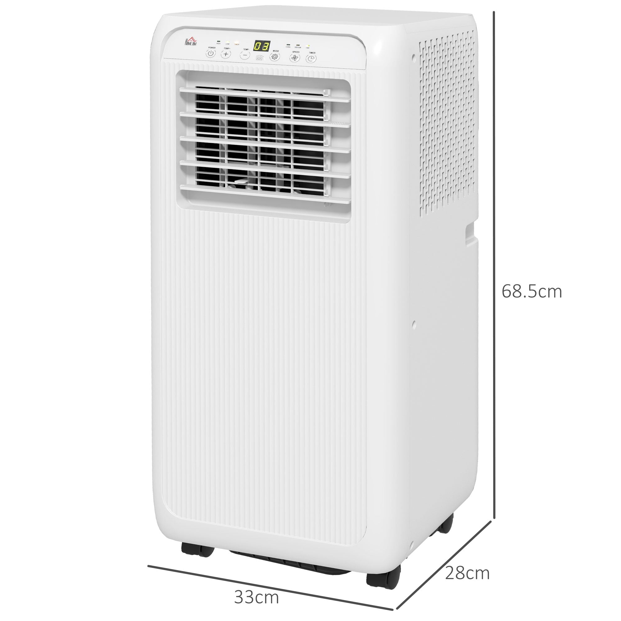 HOMCOM 9,000 BTU Mobile Air Conditioner for Room up to 20m\'c2\'b2, with Dehumidifier, 24H Timer, Wheels, Window Mount Kit