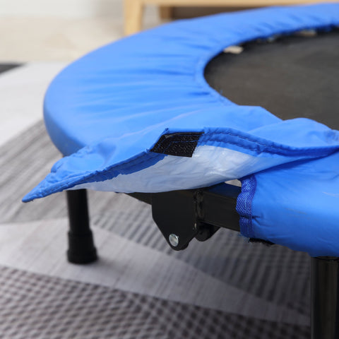 HOMCOM \'ce\'a6101 Mini Fitness Trampoline Home Gym Yoga Exercise Rebounder Indoor Outdoor Jumper with Safety Pad, Support Up to 100 KG, Blue and Black