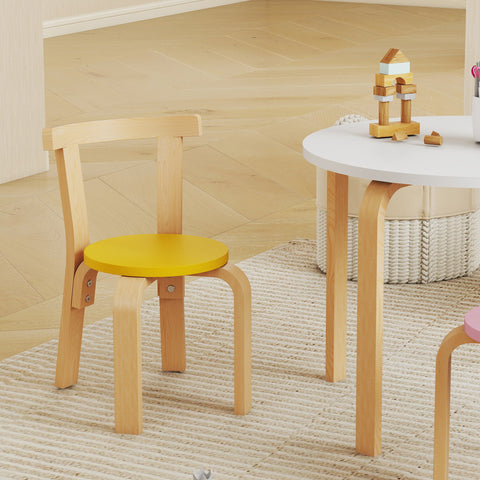 AIYAPLAY 5 Piece Kids Table and Chairs Set, Wooden Toddler Table and Chairs Set for Nursery, Playroom, Classroom, for 3-8 Years