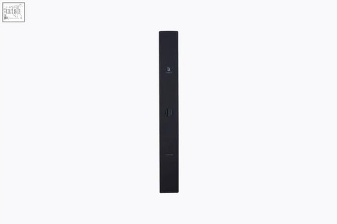 Black rectangular speaker with minimalist design and subtle branding from sable onyx premium xxl lifestyle home collection