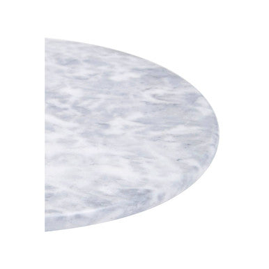 Salerno grey marble cake stand with silver handle featuring a sleek circular grey marble cake tabletop