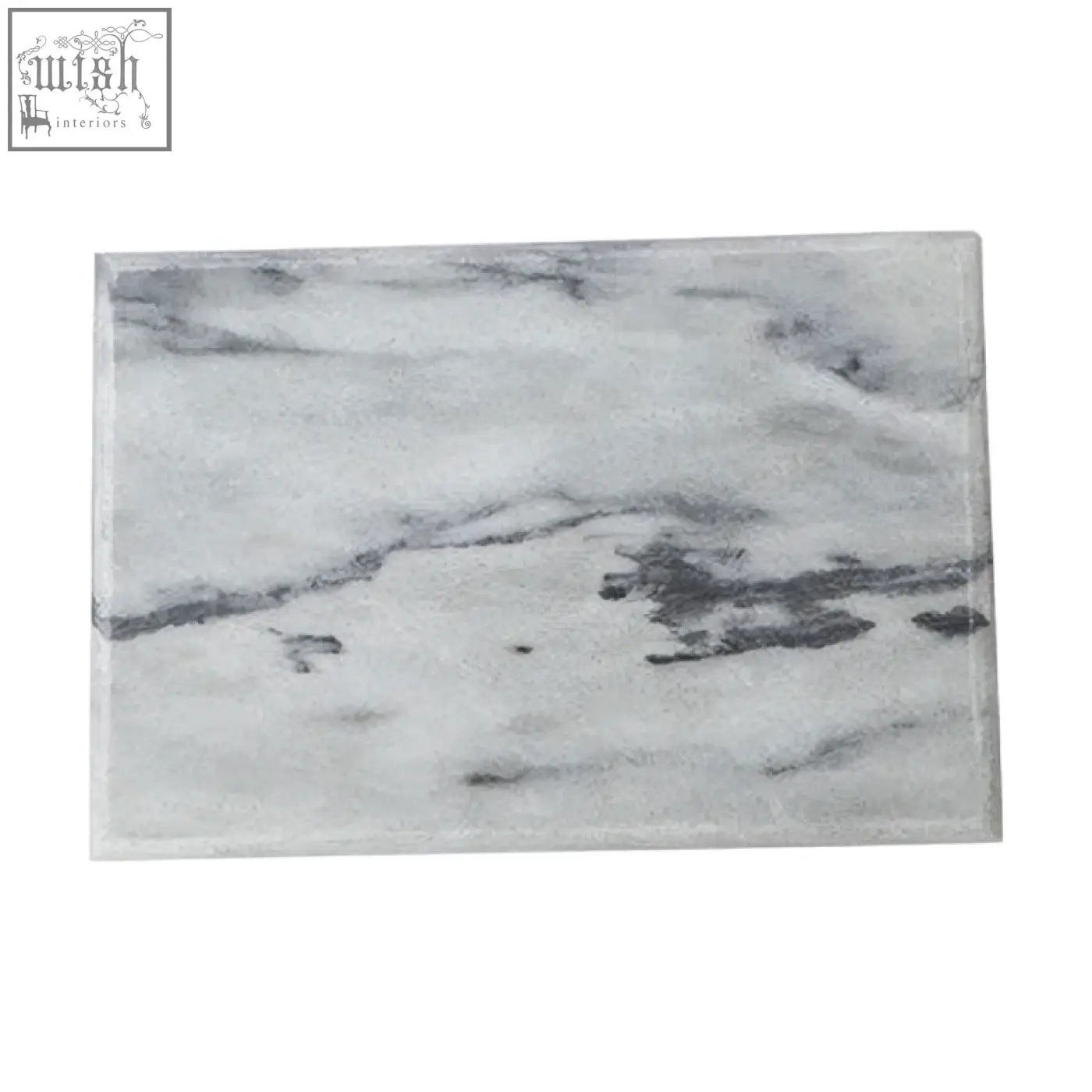 Salerno large white marble rectangular chopping board with subtle gray veining for serving and cutting