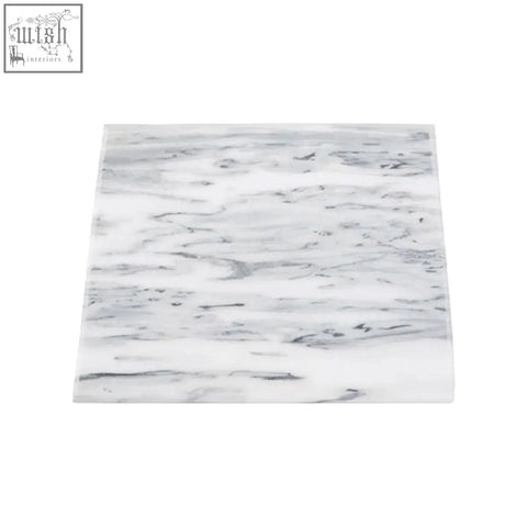 Salerno large white marble rectangular chopping board with subtle gray veining for serving and cutting