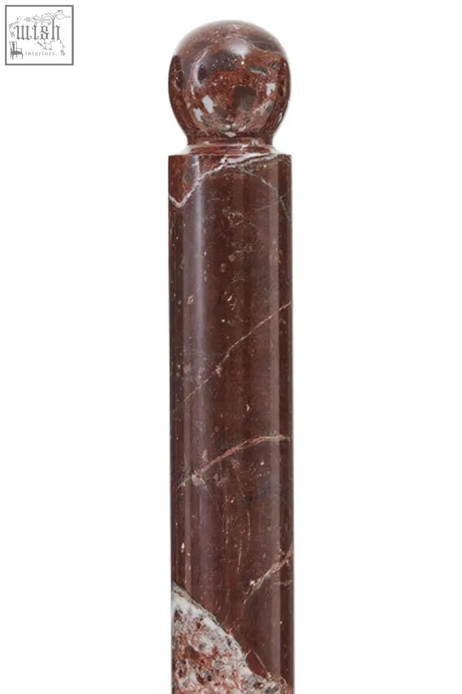 A polished dark red marble kitchen roll holder post with a smooth rounded top from salmo kitchen roll range
