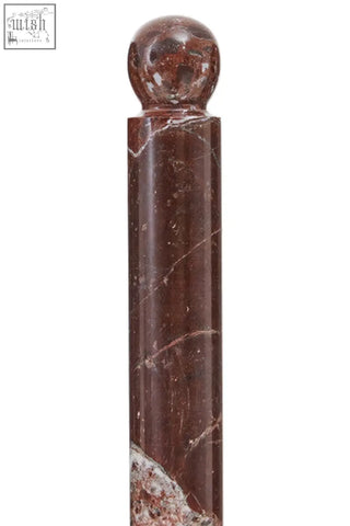 A polished dark red marble kitchen roll holder post with a smooth rounded top from salmo kitchen roll range